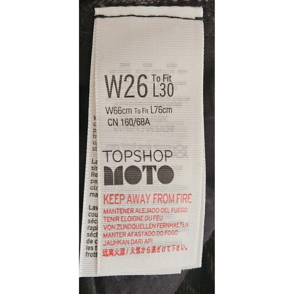 NWT‎ TOPSHOP MOTO MOM woman Sz W26 black wash denim jeans